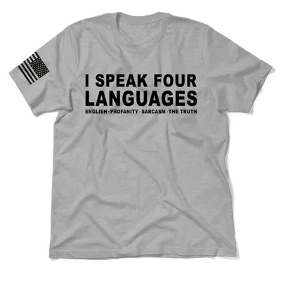 Four Languages - Heather Gray Hi-Vis T-Shirt
