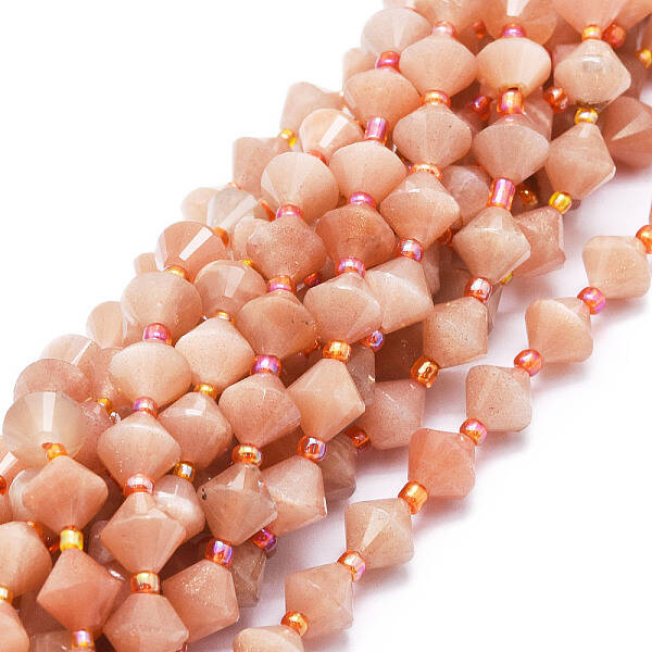 Natural Peach Moonstone Beads Strands