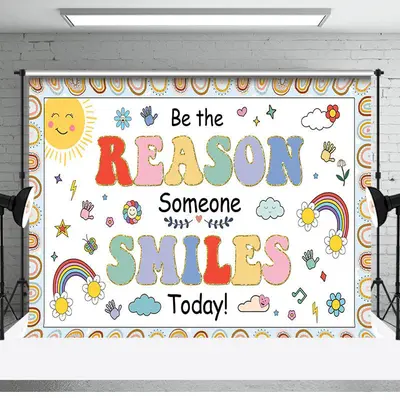 Be The Reason Someone Smiles Today Rainbow Backdrop - Aperturee