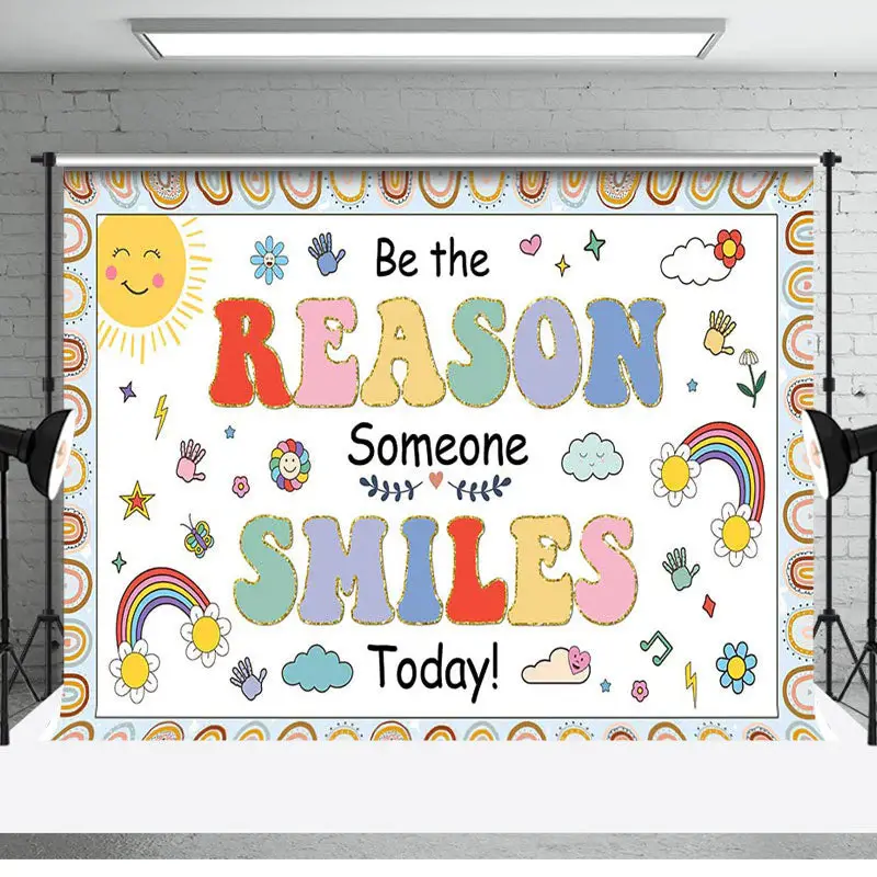 Be The Reason Someone Smiles Today Rainbow Backdrop - Aperturee