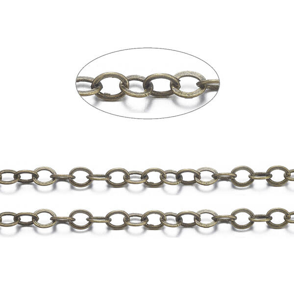 Brass Flat Oval Cable Chains