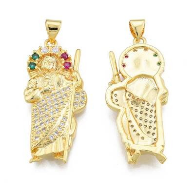 Brass Micro Pave Cubic Zirconia Pendants