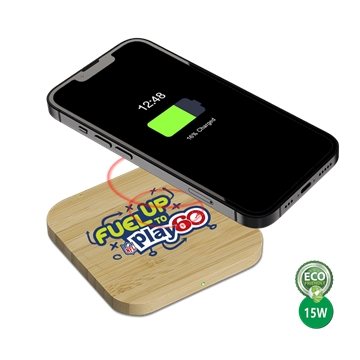 25 Promotional Paso 15W Bamboo Eco-Friendly Wireless Charger - ...