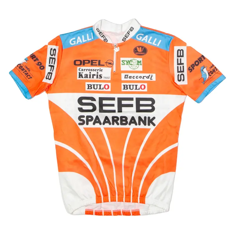 VERMARC Cycling Mens Jersey Orange 90s 1/4 Zip M