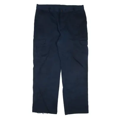DICKIES Cargo Workwear Trousers Blue Relaxed Straight Mens W38 L32