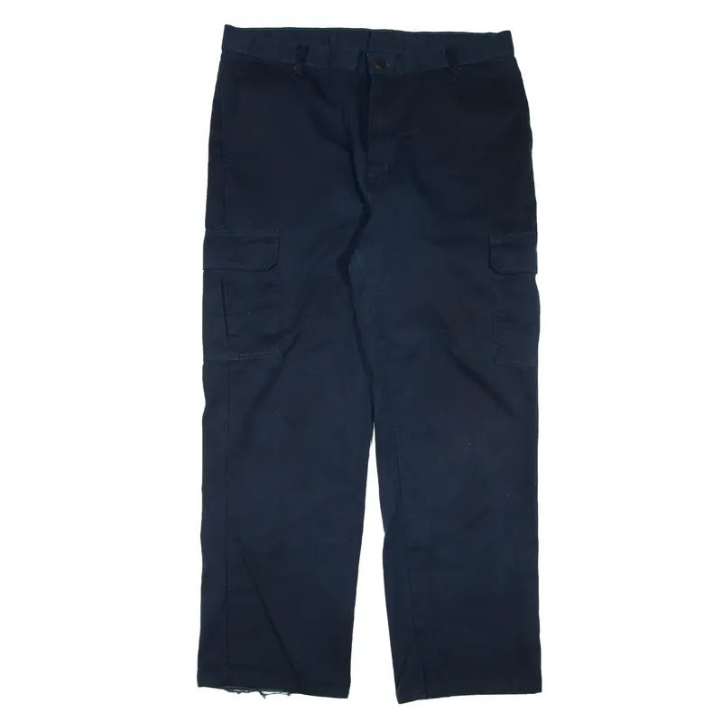 DICKIES Cargo Workwear Trousers Blue Relaxed Straight Mens W38 L32