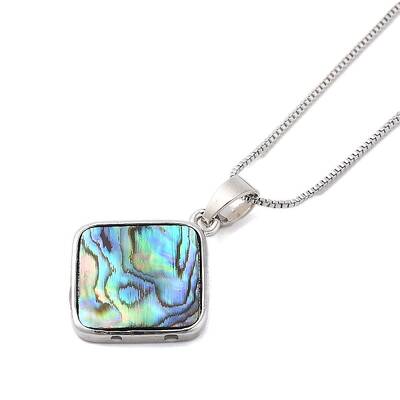 Rack Plating Natural Paua Shell Pendants Necklace