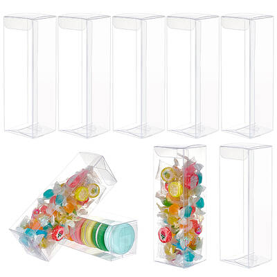 20Pcs Rectangle Transparent Plastic PVC Box Gift Packaging