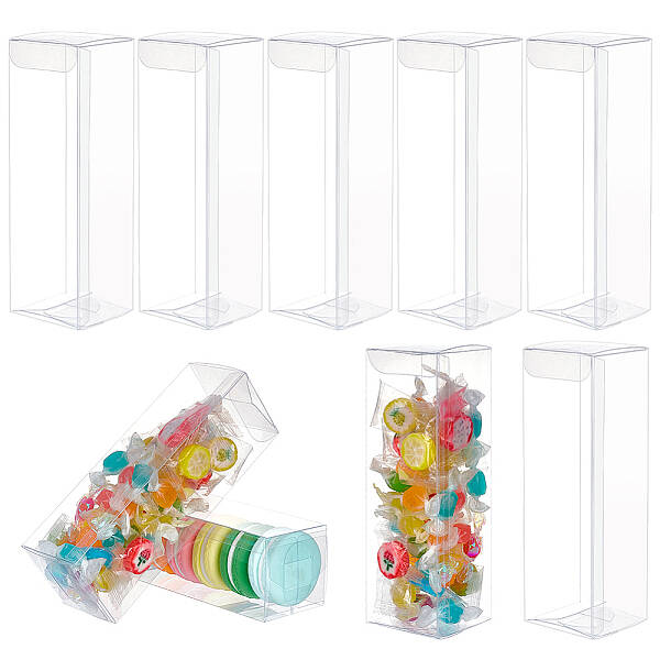 20Pcs Rectangle Transparent Plastic PVC Box Gift Packaging