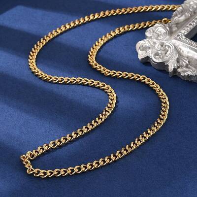 Brass Cuban Link Chain Necklacea for Women Men