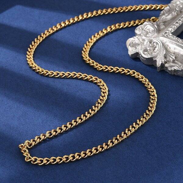 Brass Cuban Link Chain Necklacea for Women Men