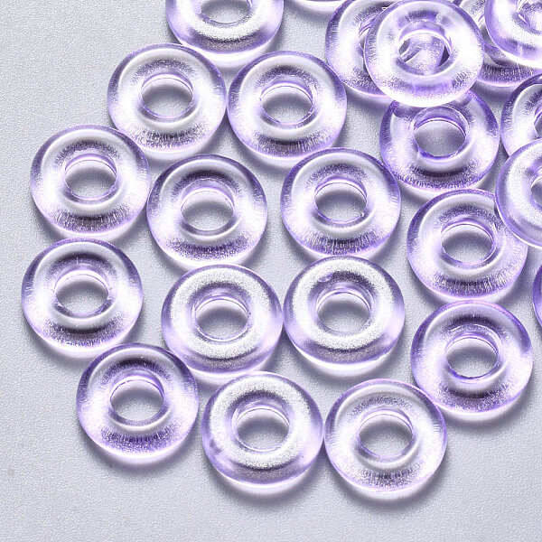 Transparent Spray Painted Glass Beads