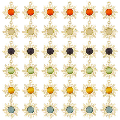 36Pcs 6 Colors Cat Eye Pendants