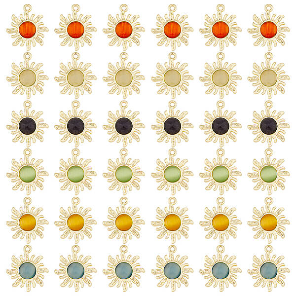 36Pcs 6 Colors Cat Eye Pendants