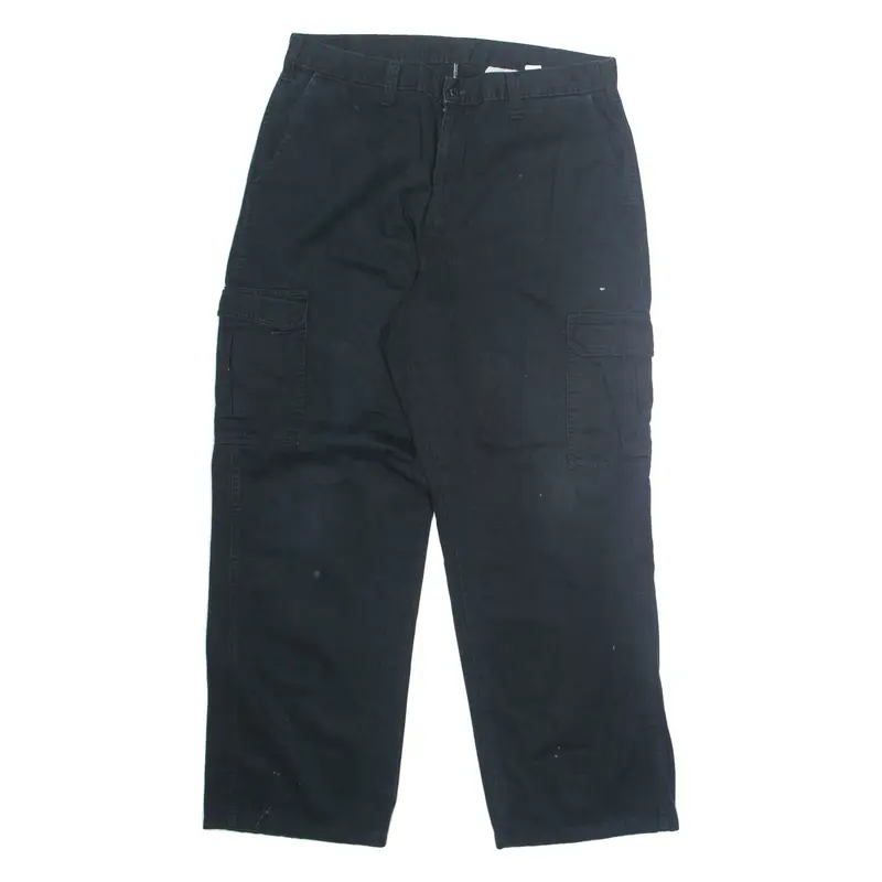 DICKIES Cargo Workwear Mens Trousers Black Regular Straight W36 L32