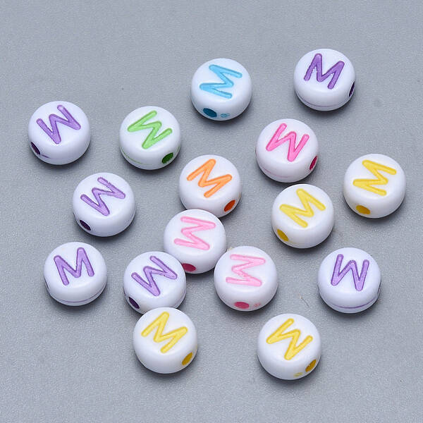 Craft Acrylic Horizontal Hole Letter Beads
