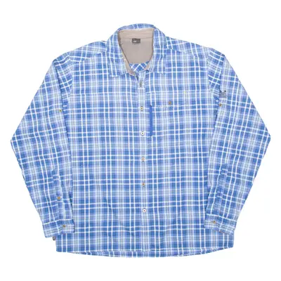 POLARLITE Mens Shirt Blue Check Long Sleeve XL