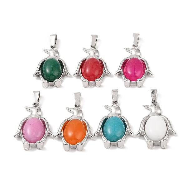 Dyed Natural White Jade Pendants
