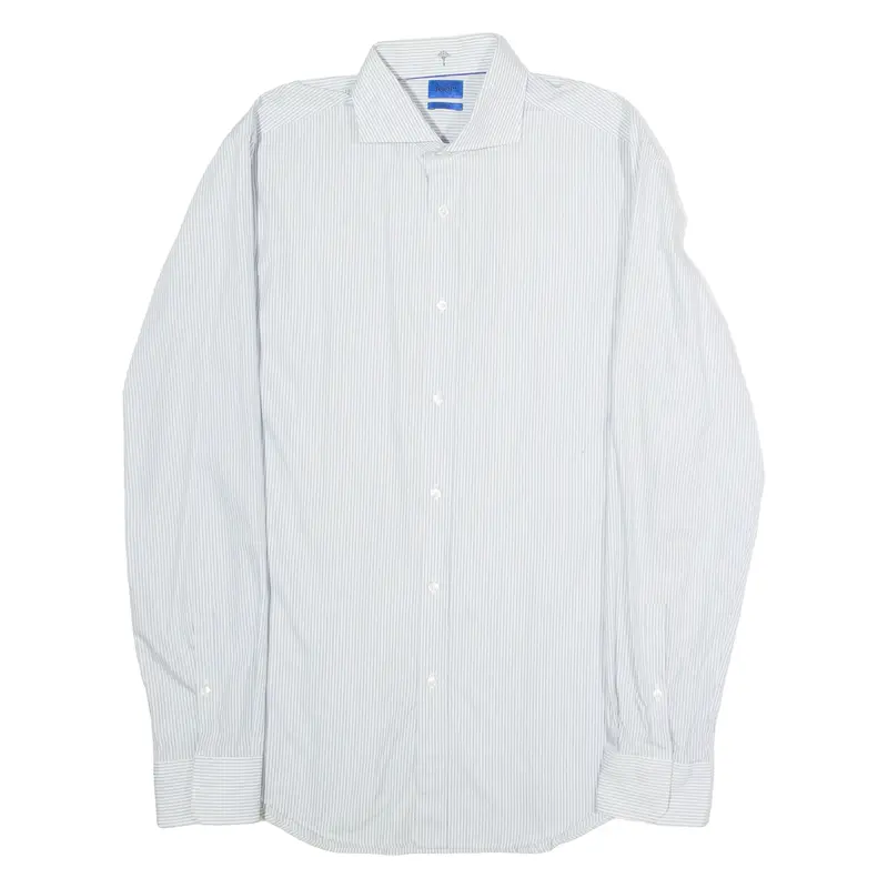 JOOP! Slim Fit Mens Shirt White Striped Long Sleeve M