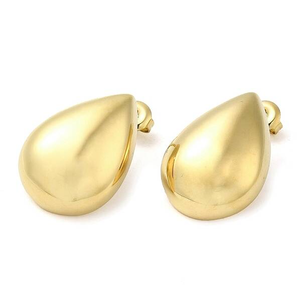 Ion Plating(IP) 304 Stainless Steel Teardrop Stud Earrings