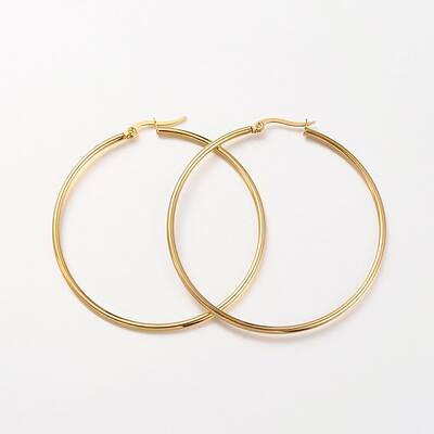 Ion Plating(IP) 304 Stainless Steel Hoop Earrings