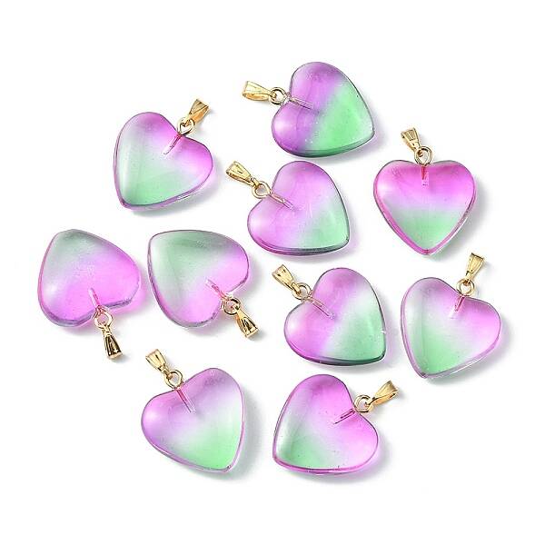 Two Tone Transparent Glass Pendants