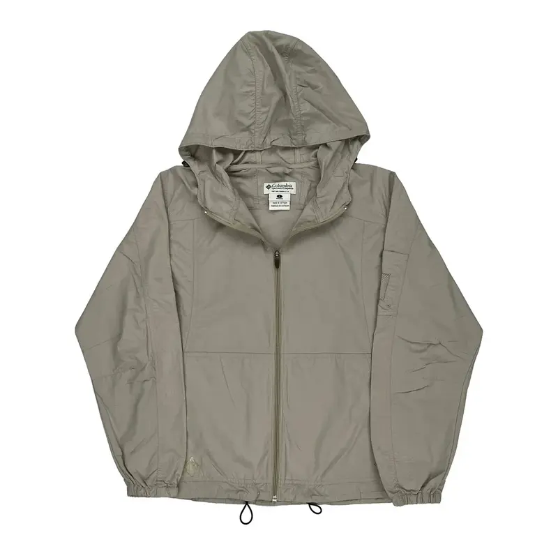Columbia Windbreaker - Large Grey Nylon