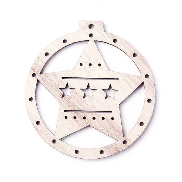 Undyed Wood Big Pendants