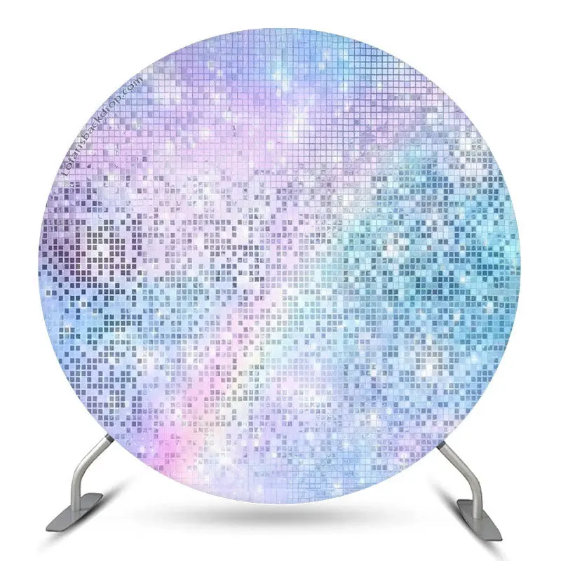 Aperturee Dreamy Purple Lavender Round Birthday Party Backdrop | Circle Party Backdrop | Round Backdrop Fabric Cover | Custom...