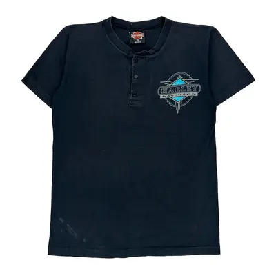 Virginia Beach Harley Davidson Graphic T-Shirt - Medium Black Cotton