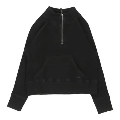 Aki Cropped 1/4 Zip - Medium Black Cotton
