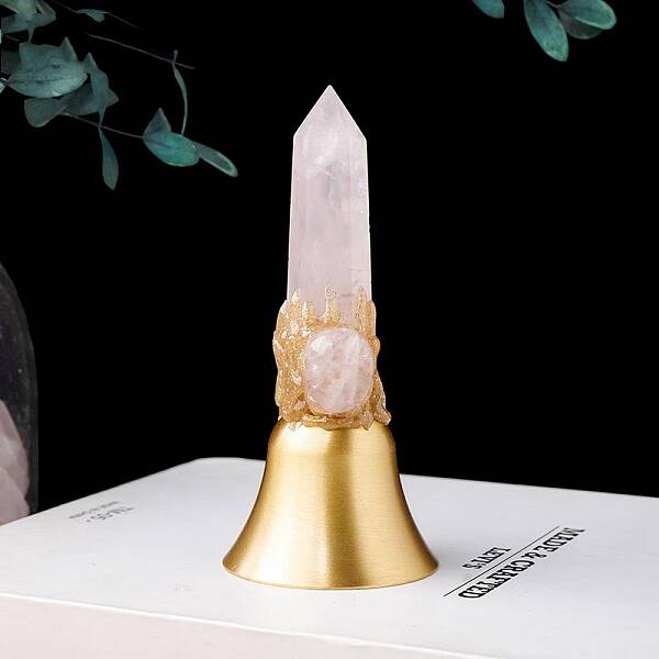 Natural Rose Quartz Bell Display Decoration