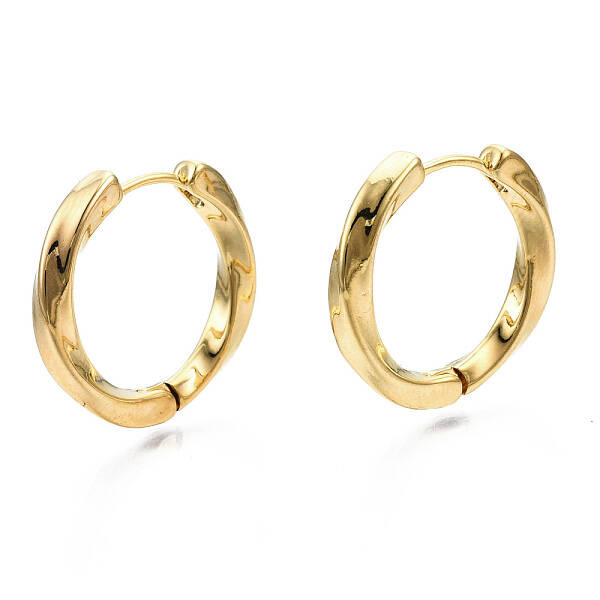 Brass Huggie Hoop Earrings