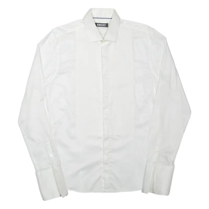 DKNY Mens Formal Shirt White Long Sleeve M
