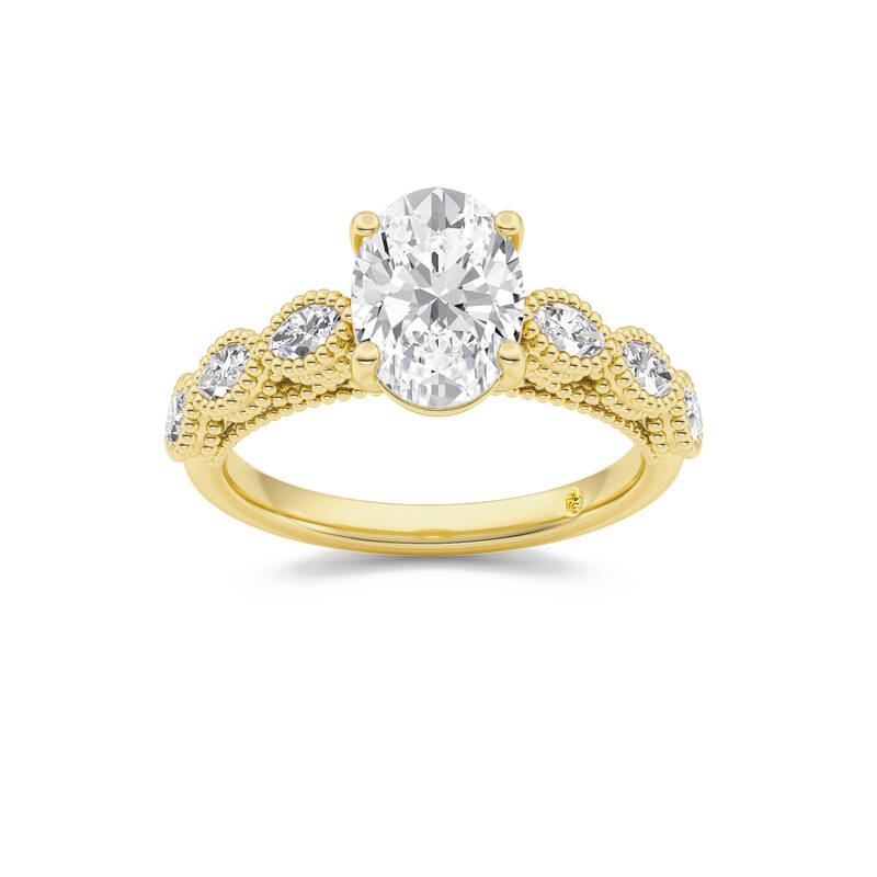 Lhasa Oval Lab Grown Diamond Engagement Ring | 10K Yellow Gold 4 1/4 CT. TW.