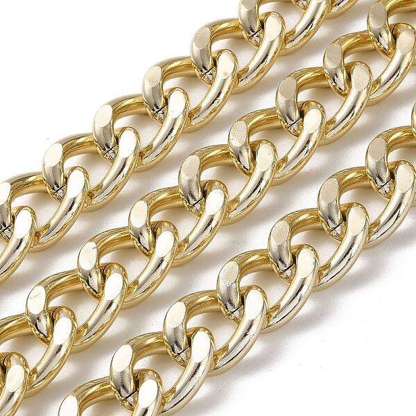Oxidation Aluminum Diamond Cut Faceted Curb Chains