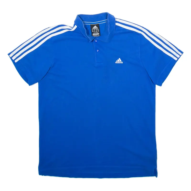 ADIDAS Mens Polo Shirt Blue L