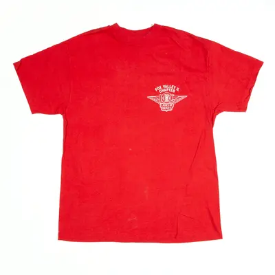 HARLEY DAVIDSON Fox Valley T-Shirt Red 90s Short Sleeve Biker Womens L