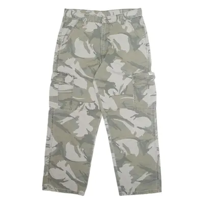 WRANGLER Camo Cargo Mens Trousers Green Regular Straight W32 L27