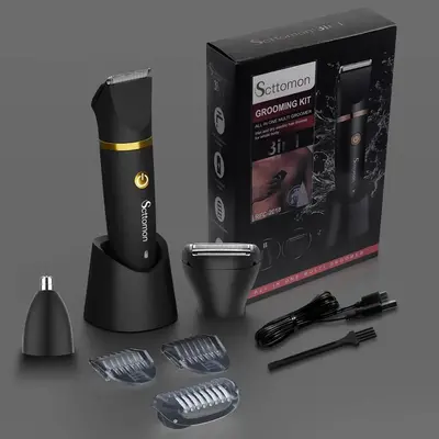 Scttomon 3 in 1 Electric Body Hair Trimmer,Groin Hair Trimmer for Men,Waterproof Electric Shaver Nose Hair Trimmer,Men's Hair...