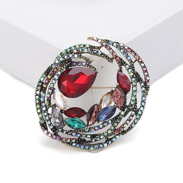 Wreath Alloy Rhinestone Brooches