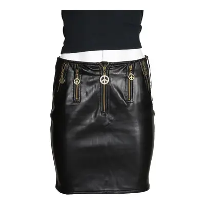 Moschino Mini Skirt - 28W UK 8 Black Faux Leather