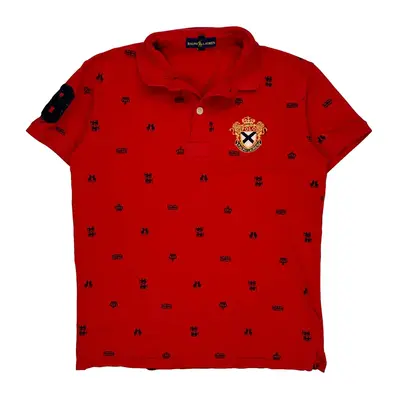 Ralph Lauren Polo Shirt - Medium Red Cotton