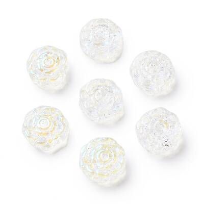 Spray Painted Transparent Glass Beads