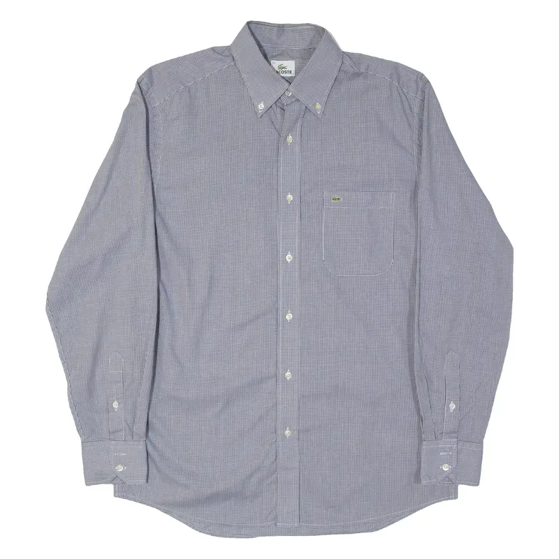 LACOSTE Mens Shirt Black Gingham Long Sleeve M