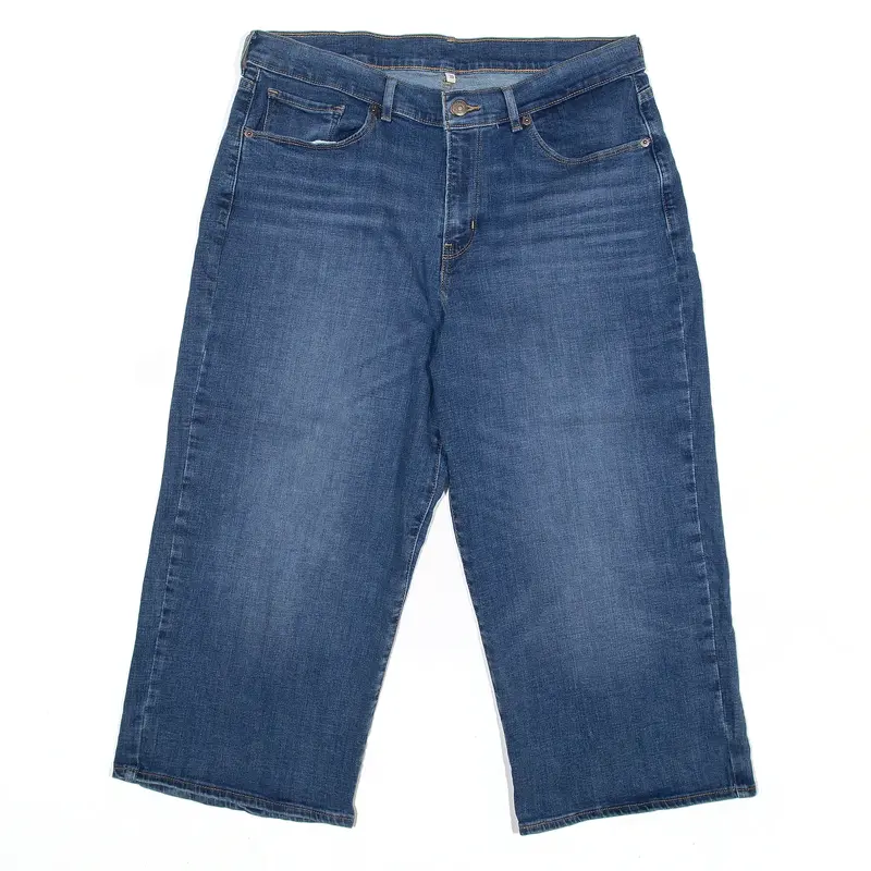 LEVI'S Jeans Blue Denim Relaxed Wide-Leg Stone Wash Womens W33 L22