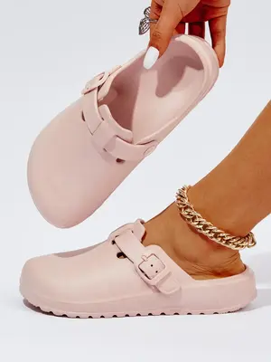 Casual Solid Color Buckle Design Clogs, Shoes for Summer 2024, Summer Must Haves Footwear, Soft Cushioned Slippers, Back To S...