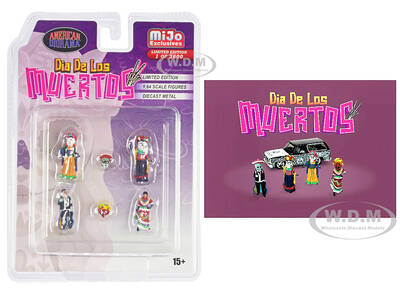 Dia de los Muertos 2 6 piece Diecast Set (4 Figures, 2 Masks) Limited Edition to 3600 pieces Worldwide for 1/64 Scale Model...