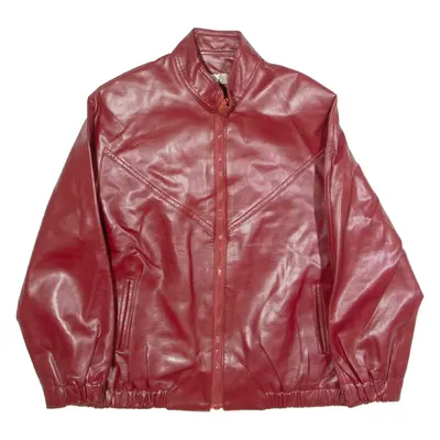 ELLEN Womens Jacket Red Faux Leather L