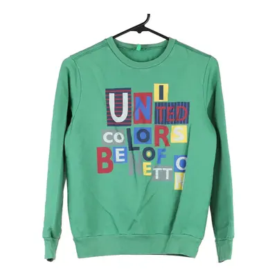 Age 11-12 Benetton Sweatshirt - 2XL Green Cotton